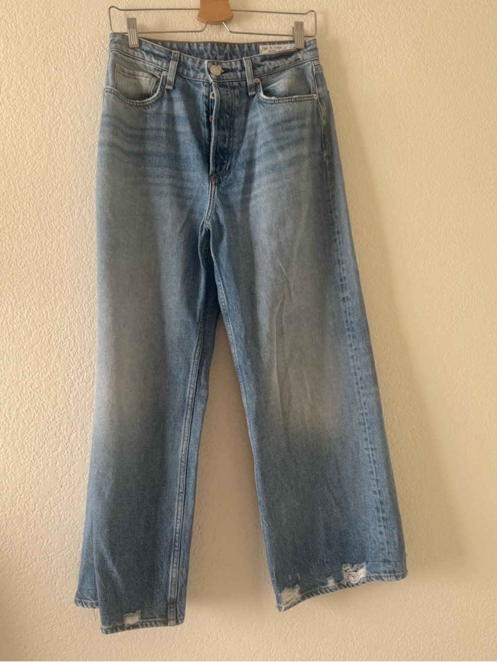 Rag & BONE Ruth Super High-Rise Ankle wide leg Jeans in Crossroad